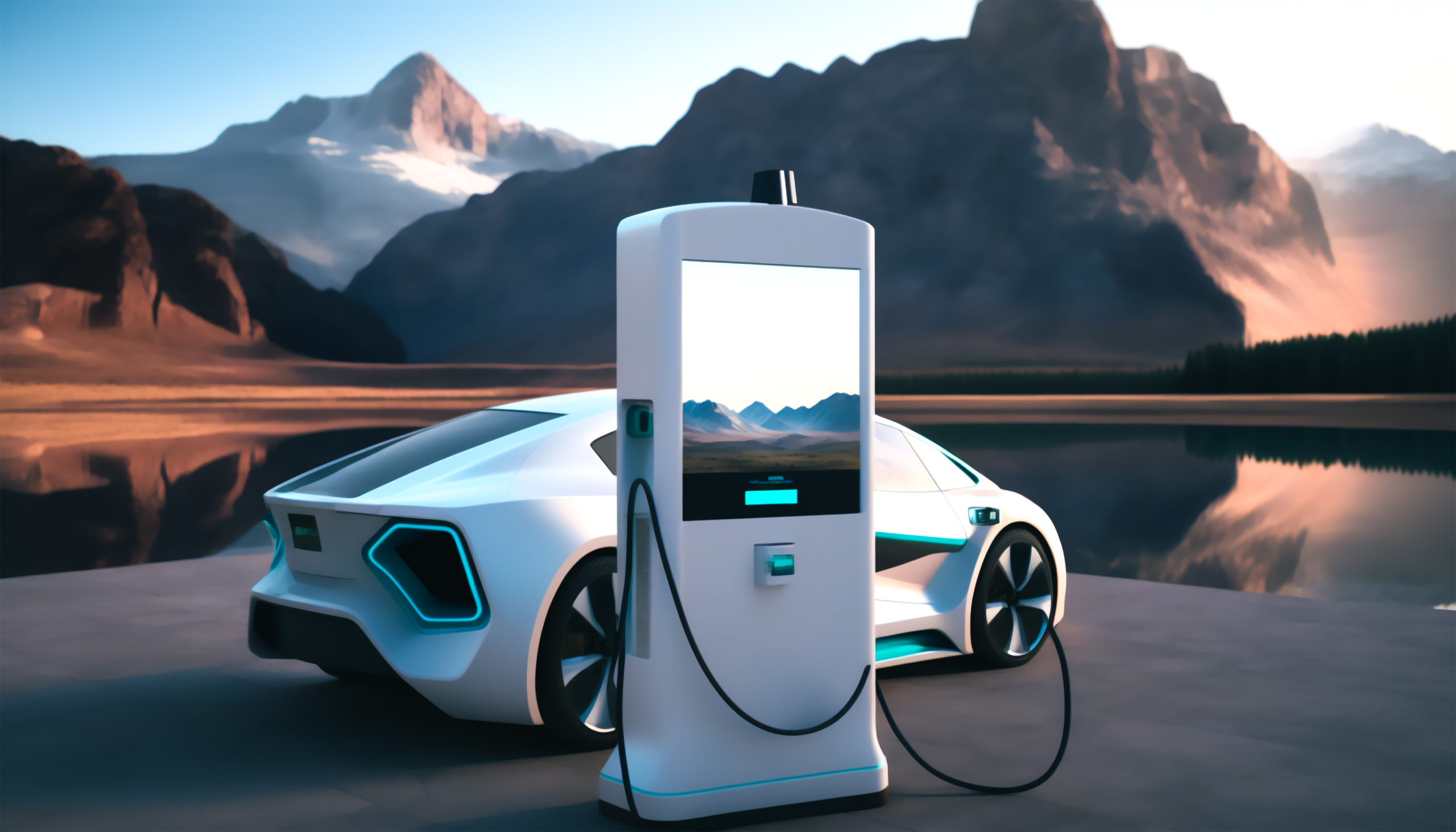 EV Car charging with modern UI control information display charg